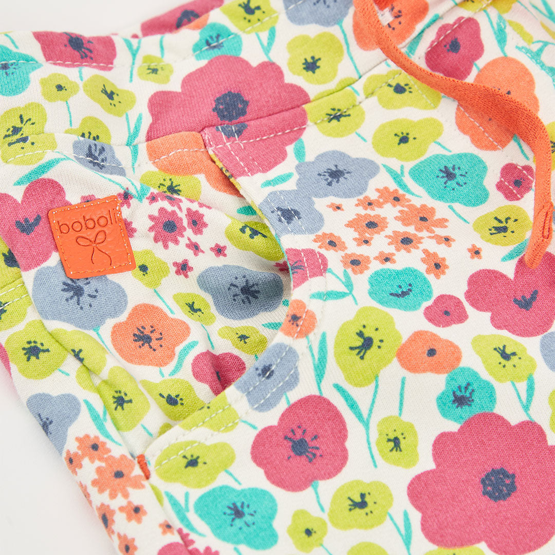 Short felpa leggera fiori bambina