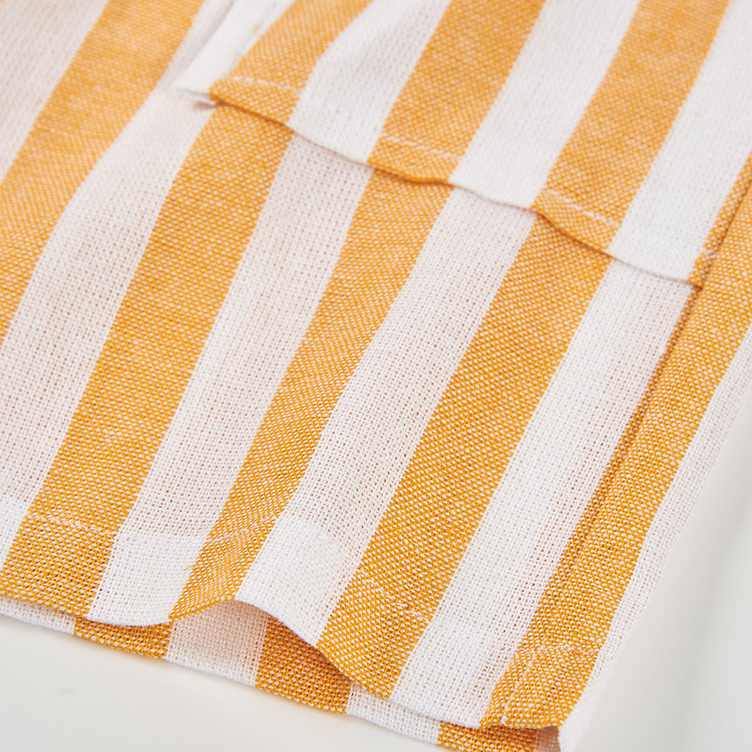 Bermuda lino a righe gialle