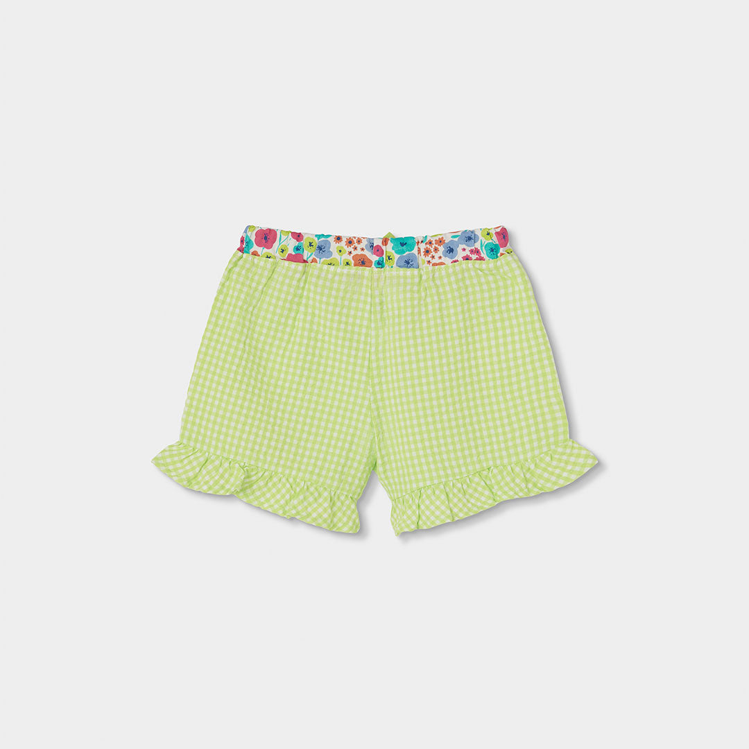 Short cotone vichy verde