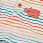 Completo polo mezza manica mille righe short neonato