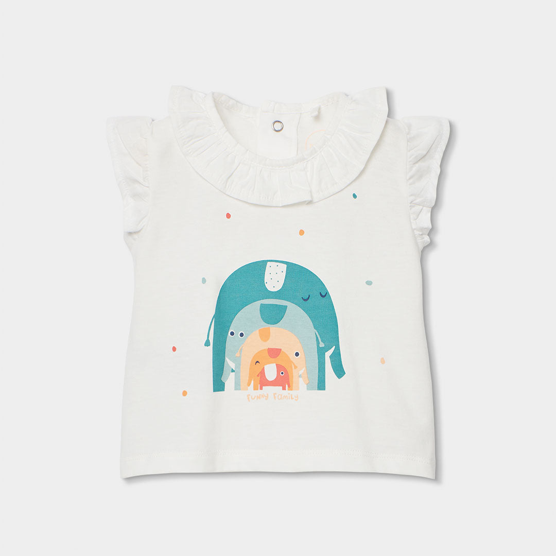 Completo neonata t-shirt giromanica e culotte a quadri