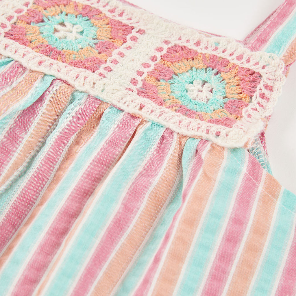 Vestito granny square righe verticali