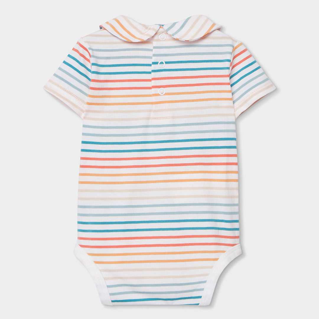 Completo salopette e t-shirt mezza manica neonata elefanti