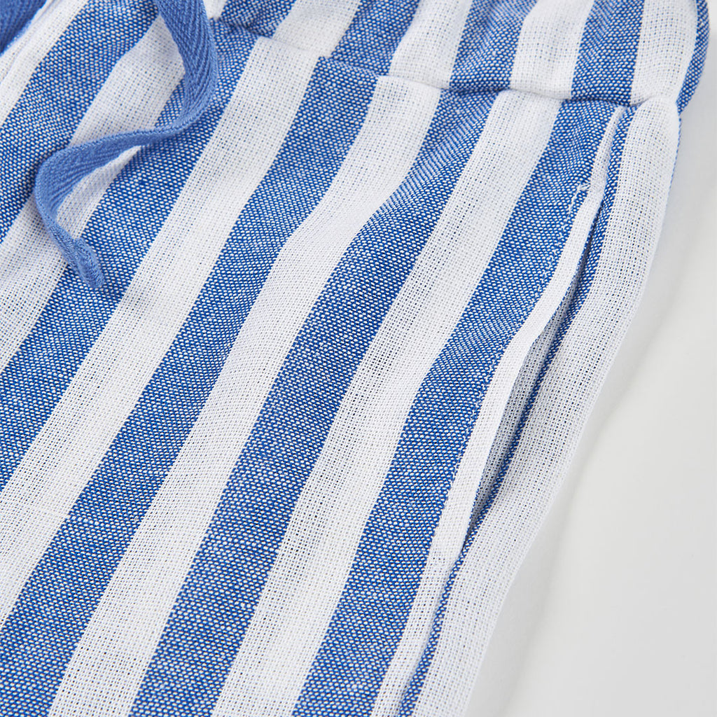 Pantaloni palazzo lino a righe bambina