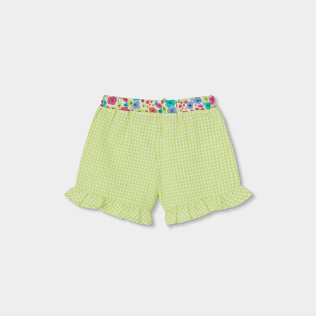 Short cotone vichy verde