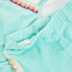 Completo bambina canotta e short turchese spugna