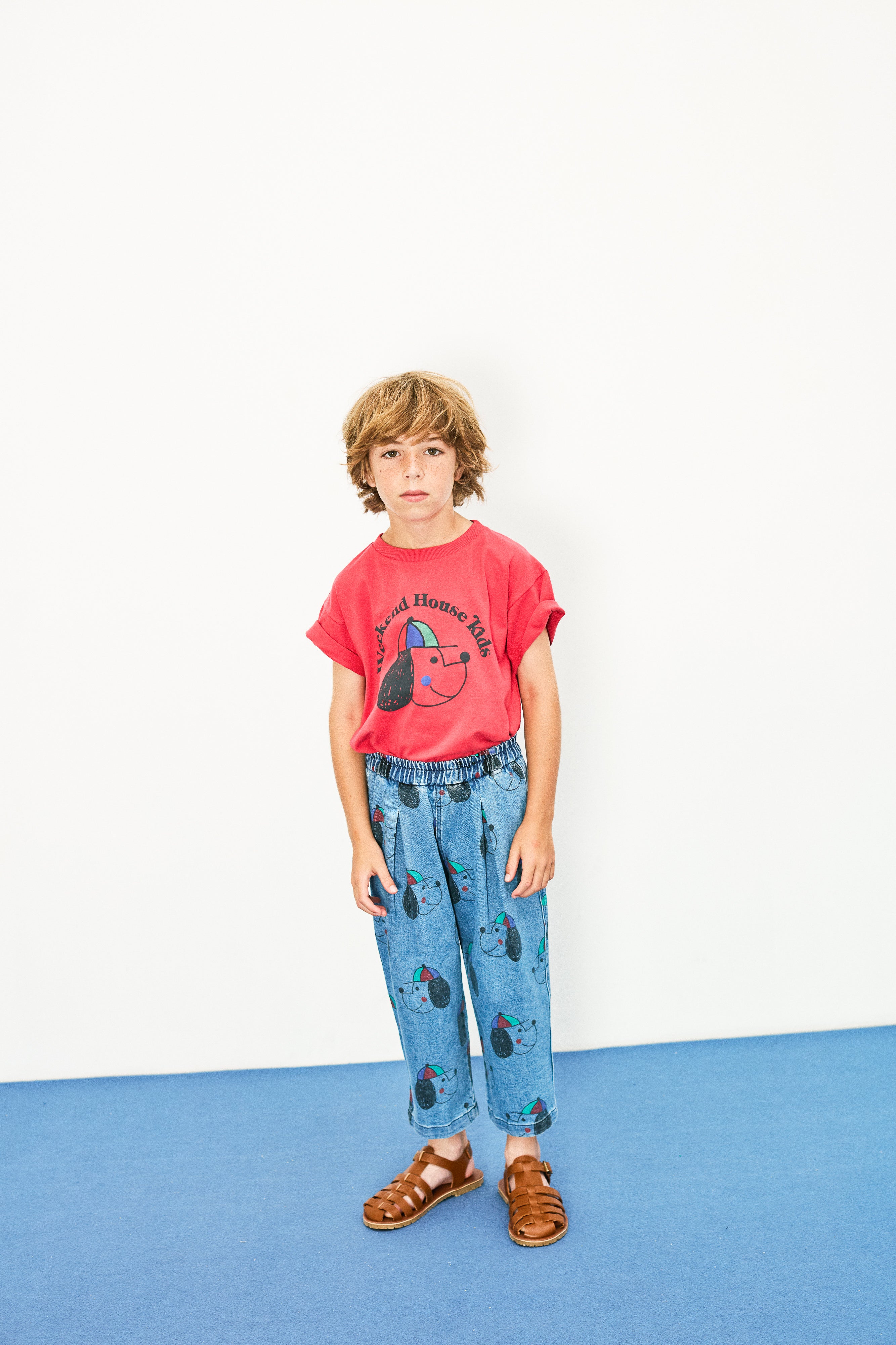 T-shirt mezza manica ‘happy dog’ rossa