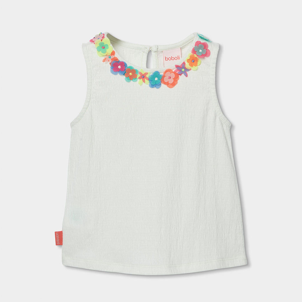 Canotta bambina fiori 3D