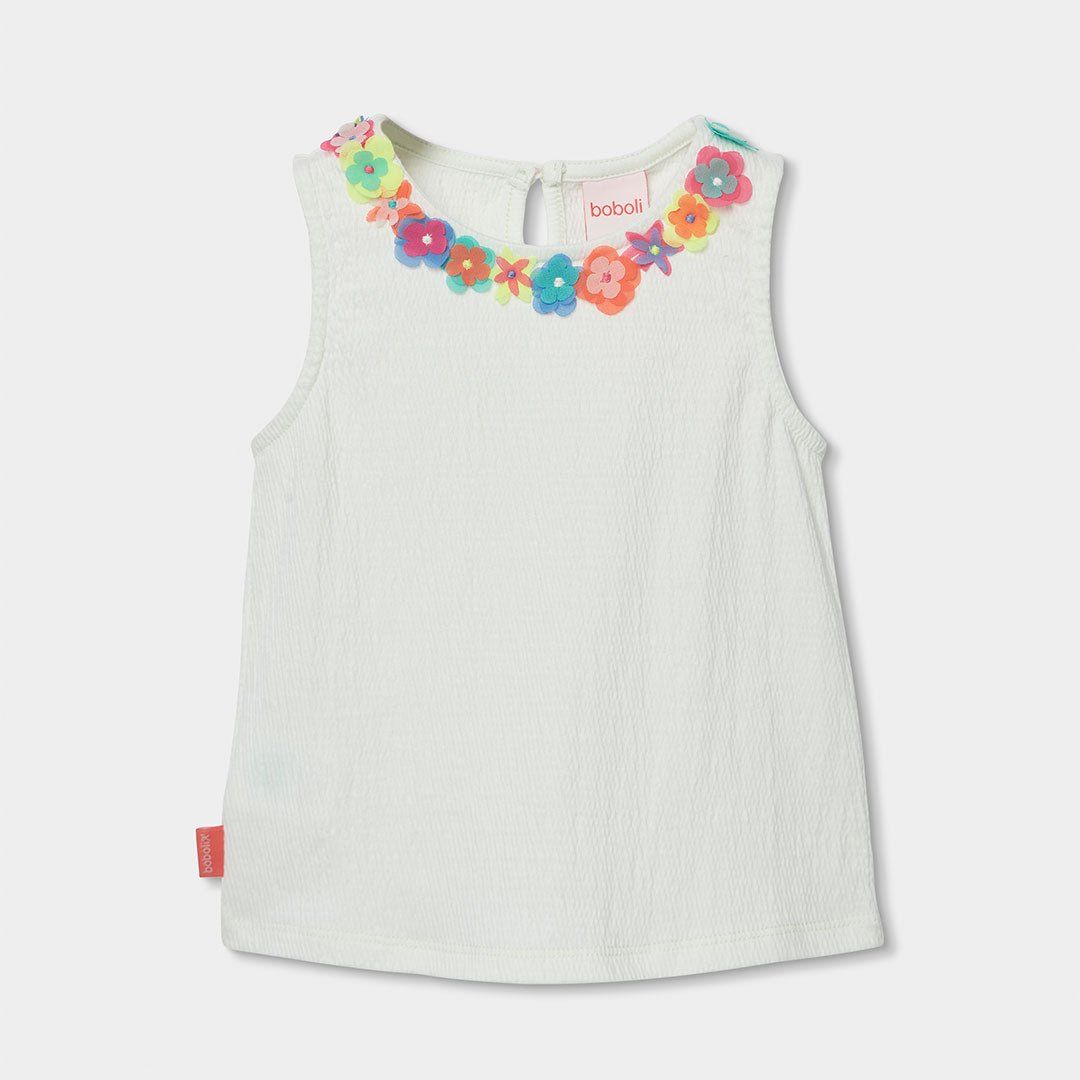 Canotta bambina fiori 3D