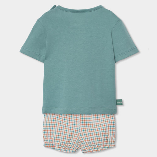 Completo neonato t-shirt mezza manica e pantaloncino sole