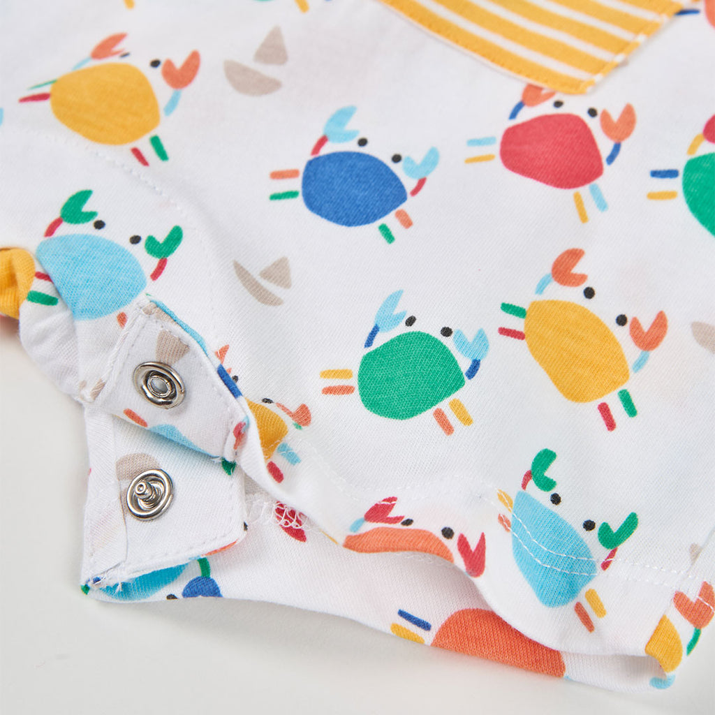 Pagliaccetto neonato giromanica granchi