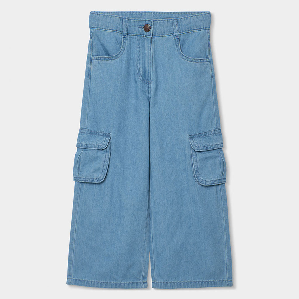 Jeans palazzo con tasche bambina