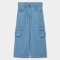 Jeans palazzo con tasche bambina