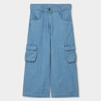 Jeans palazzo con tasche bambina