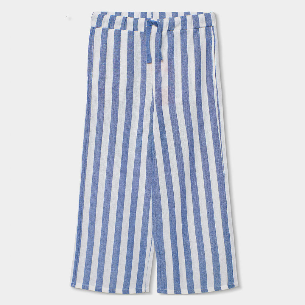 Pantaloni palazzo lino a righe bambina