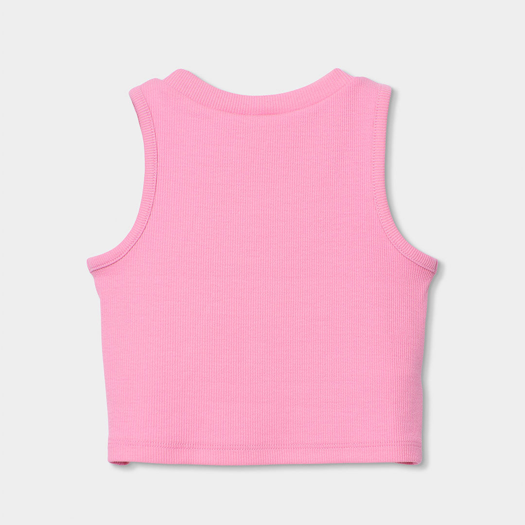 Canotta corta costine rosa