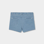 Short jeans con fiori ricamati