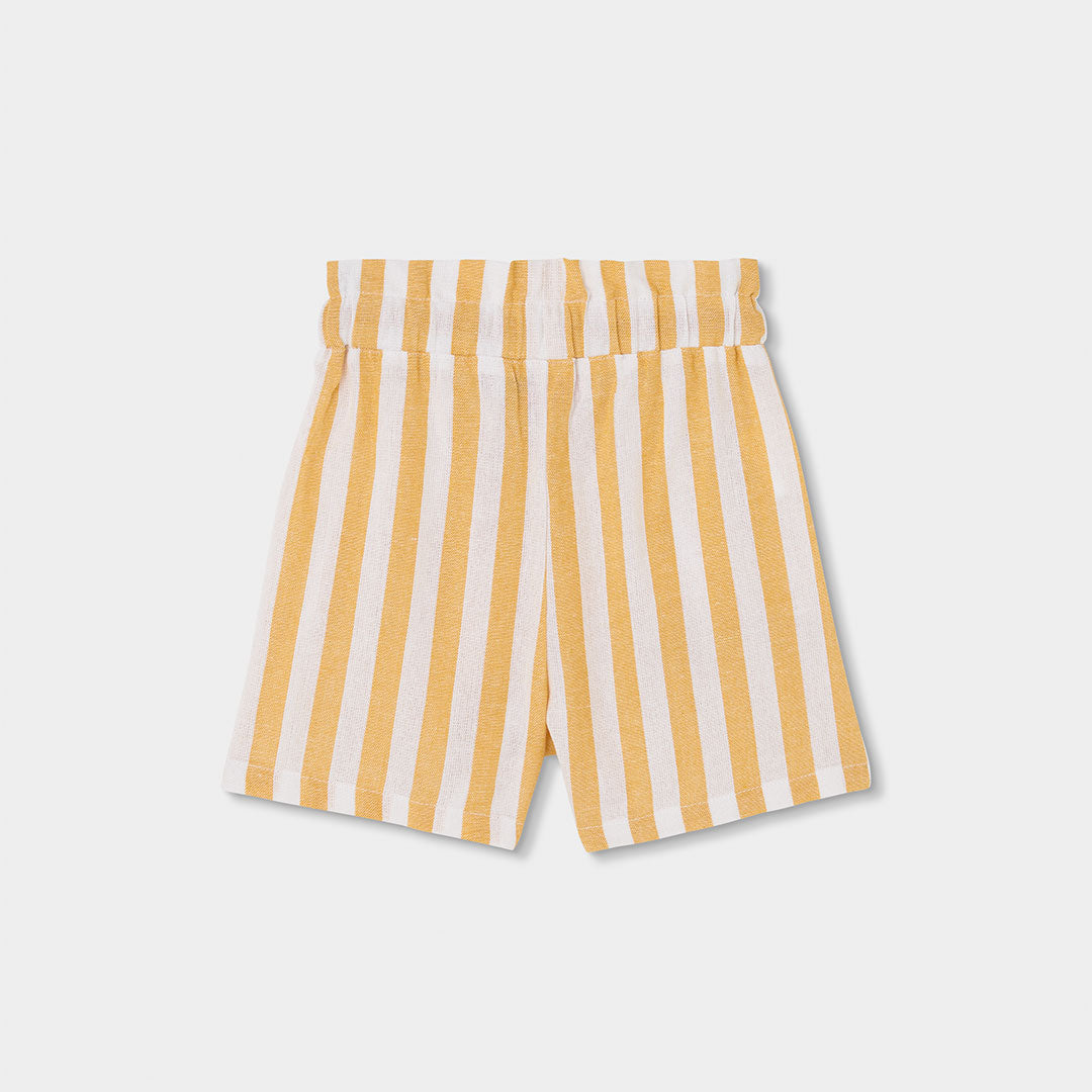 Bermuda lino a righe gialle