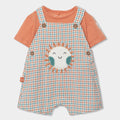 Completo neonato salopette e t-shirt mezza manica sole