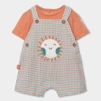 Completo neonato salopette e t-shirt mezza manica sole