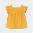 Blusa scollo quadrato volant sul giromanica
