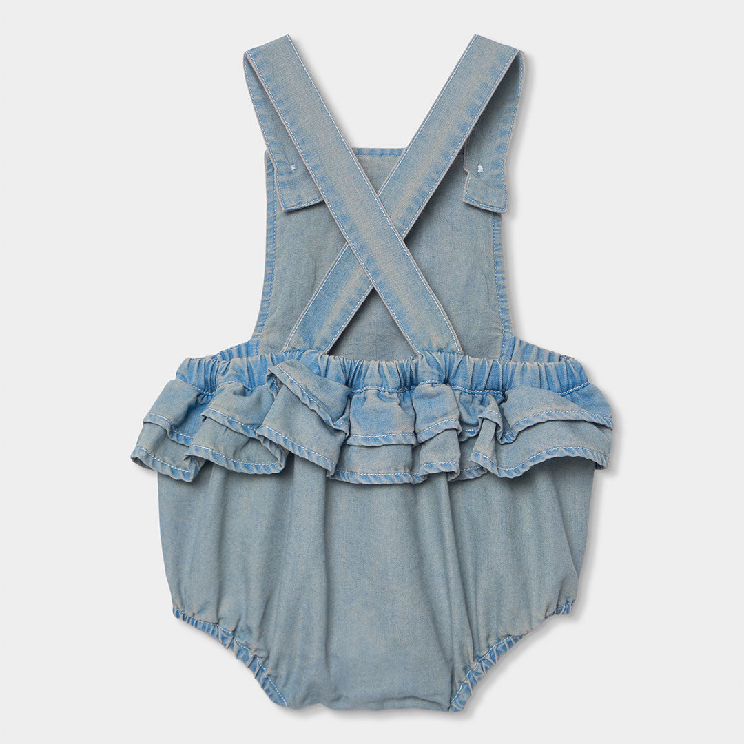 Completo salopette e t-shirt mezza manica neonata elefanti