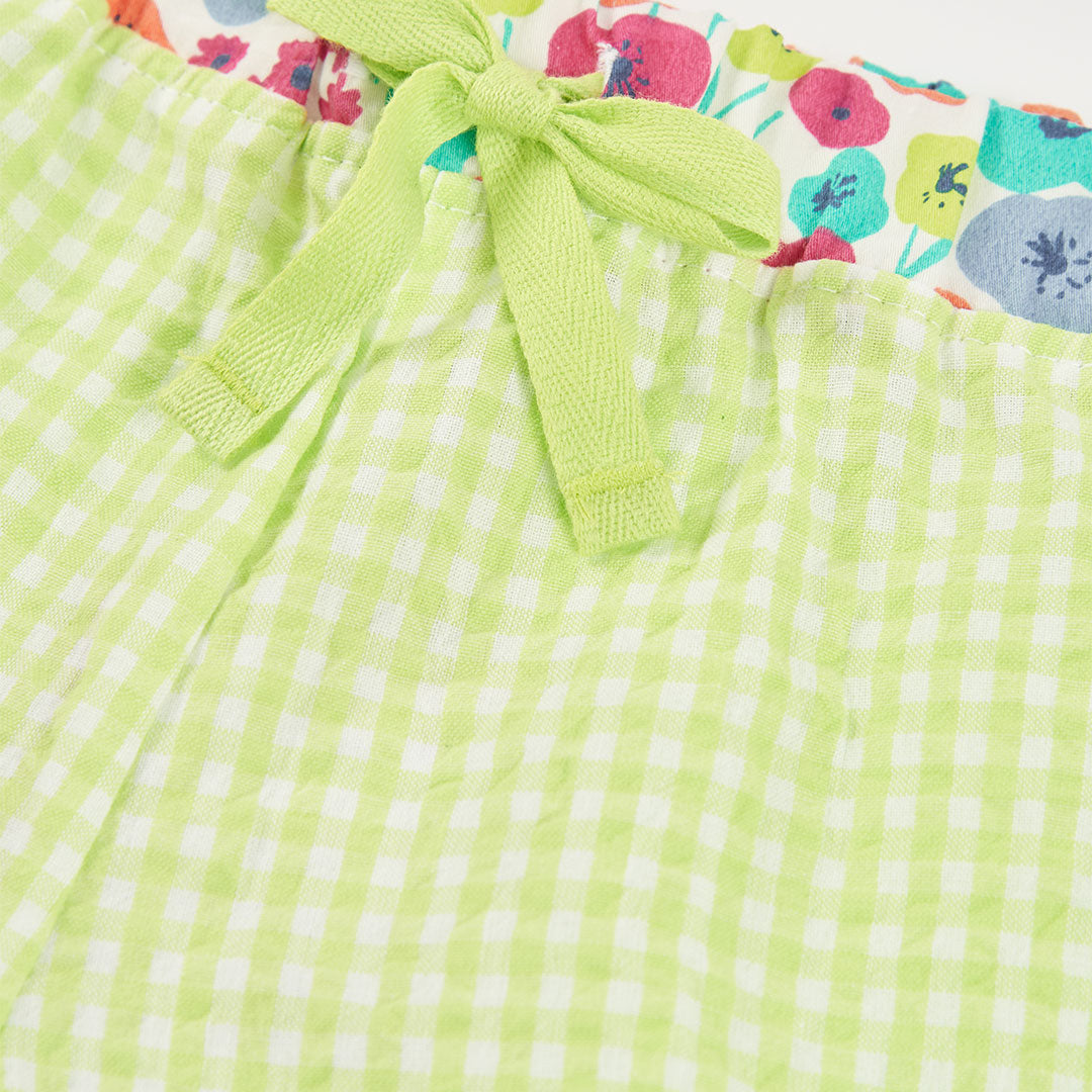 Short cotone vichy verde