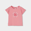 T-shirt giromanica retro fiocchetto