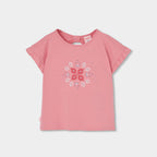 T-shirt giromanica retro fiocchetto