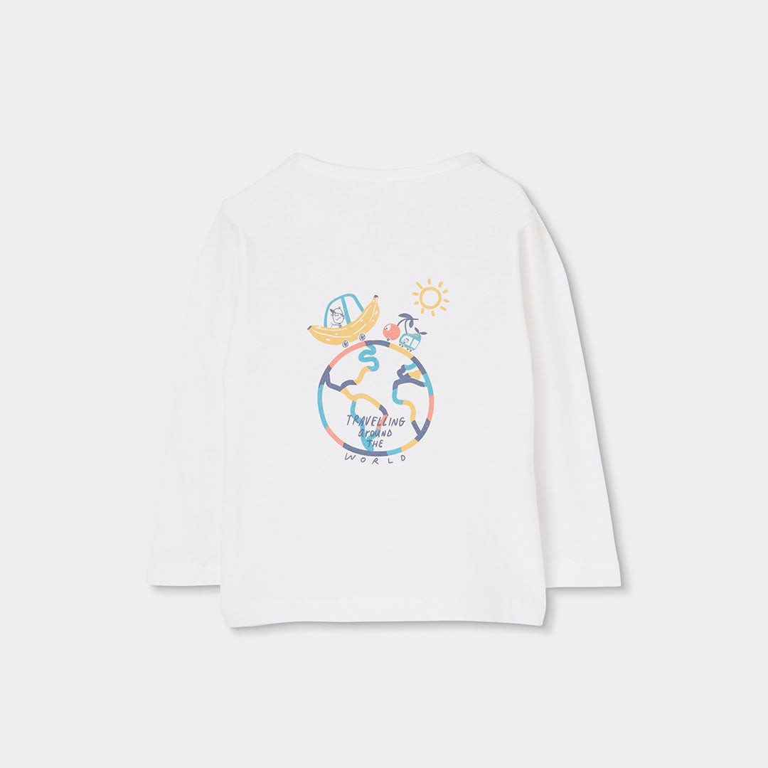 T-shirt manica lunga neonata fondo bianco 