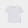 T-shirt mezza manica costine bianca