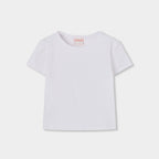 T-shirt mezza manica costine bianca