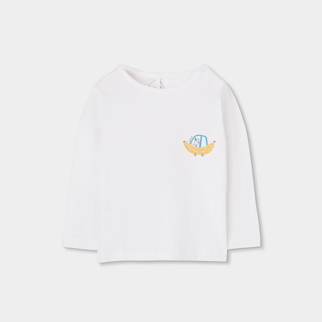 T-shirt manica lunga neonata fondo bianco 
