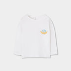 T-shirt manica lunga neonata fondo bianco 