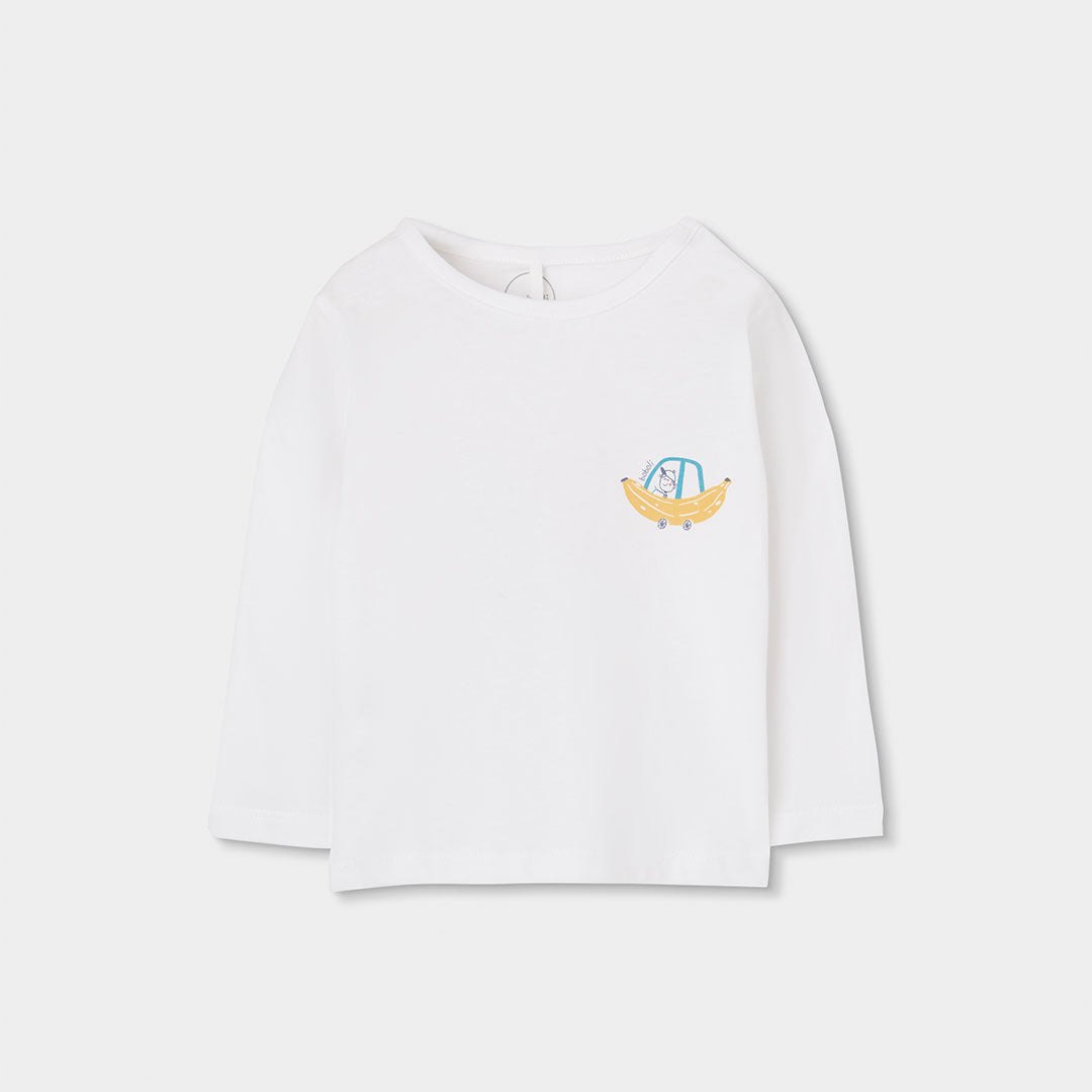 T-shirt manica lunga neonata fondo bianco 