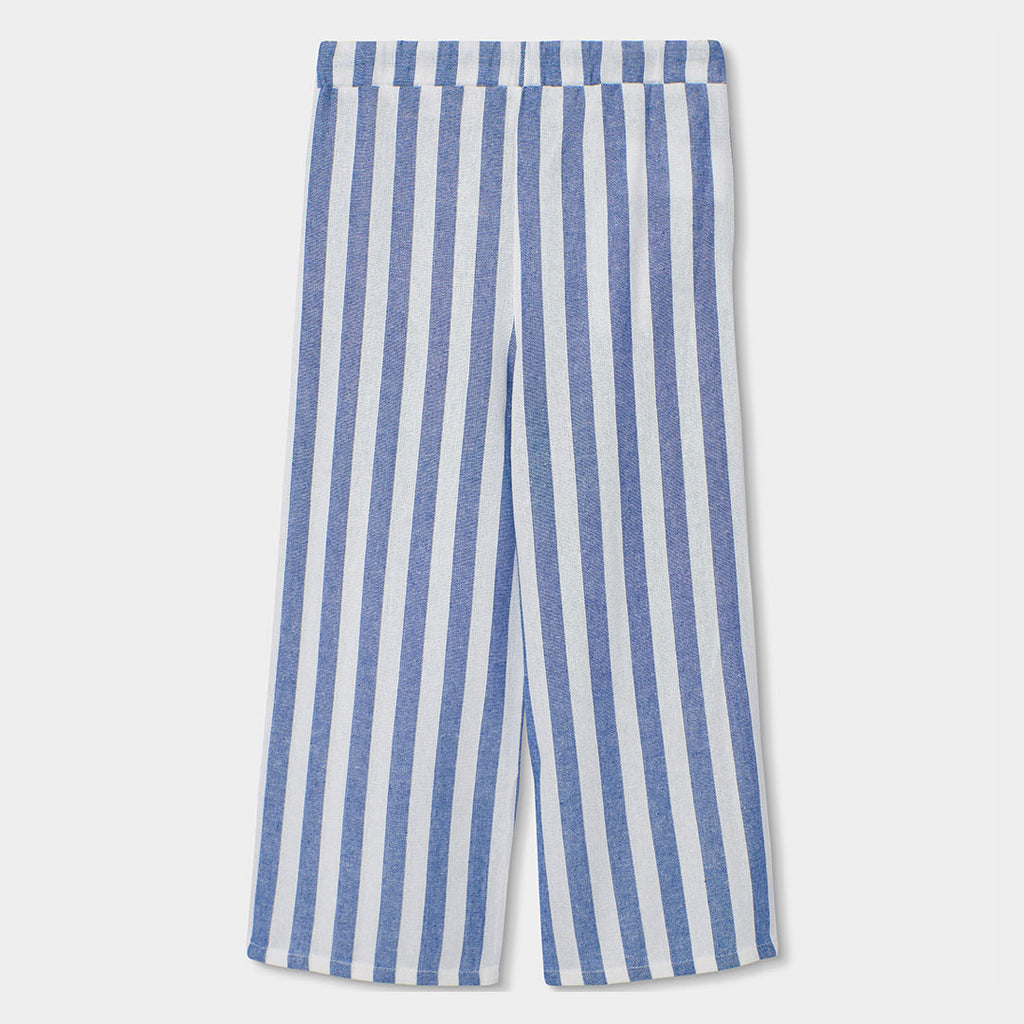 Pantaloni palazzo lino a righe bambina