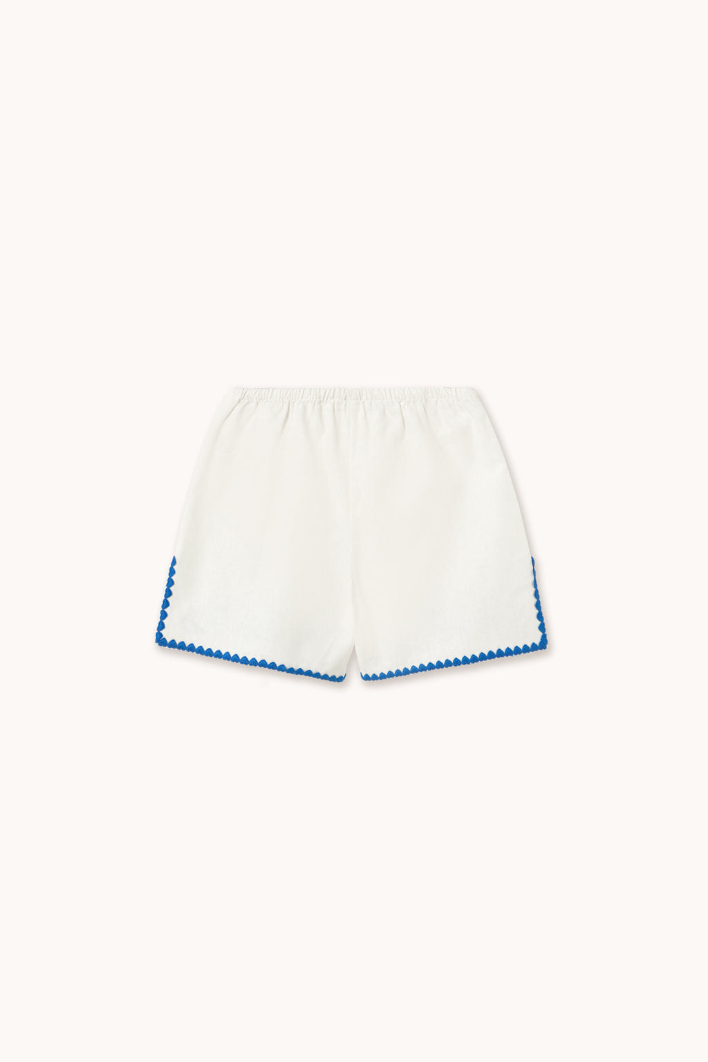 Short lino cigni ricamati