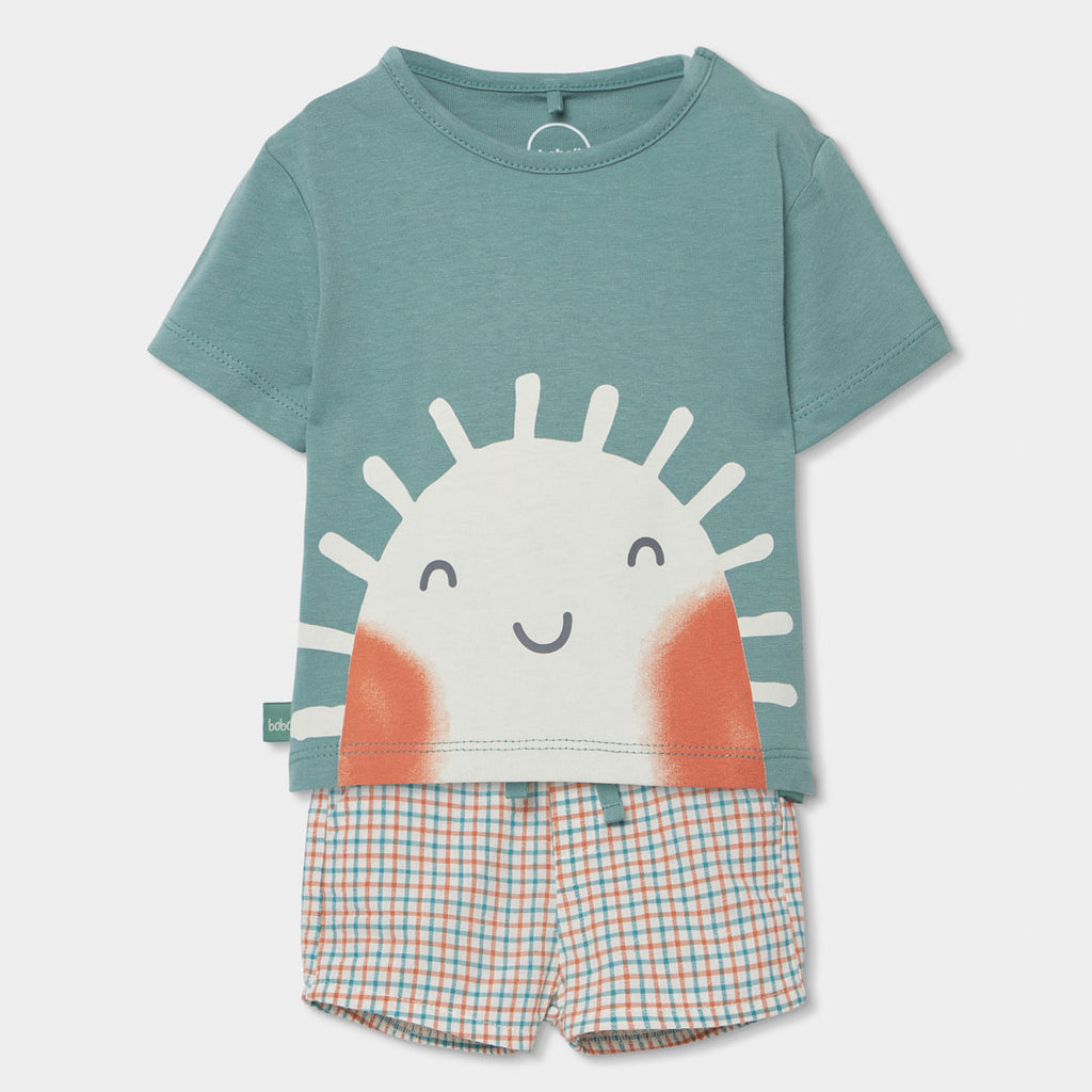 Completo neonato t-shirt mezza manica e pantaloncino sole