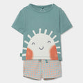 Completo neonato t-shirt mezza manica e pantaloncino sole