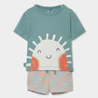 Completo neonato t-shirt mezza manica e pantaloncino sole