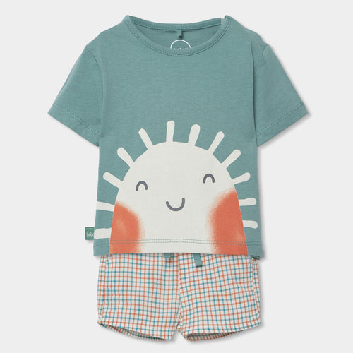 Completo neonato t-shirt mezza manica e pantaloncino sole