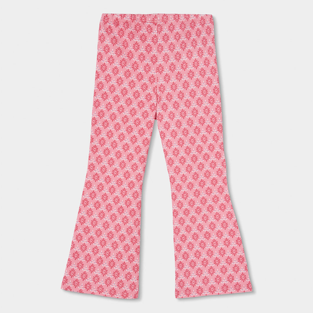 Leggings a zampa bambina fantasia fiori