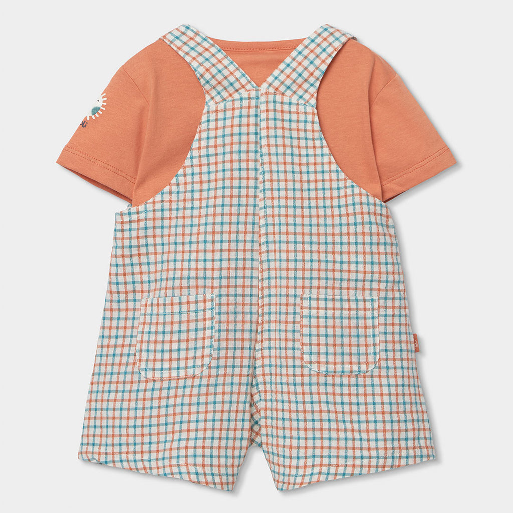 Completo neonato salopette e t-shirt mezza manica sole