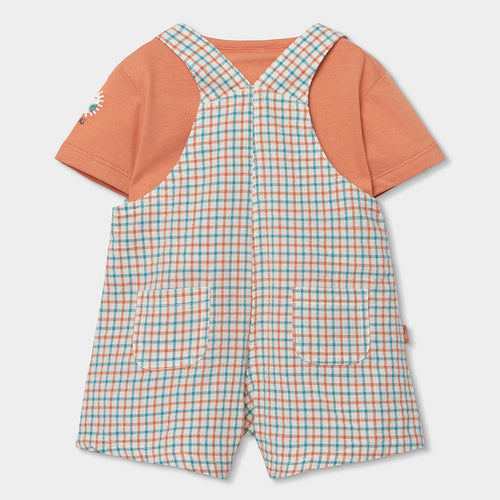 Completo neonato salopette e t-shirt mezza manica sole