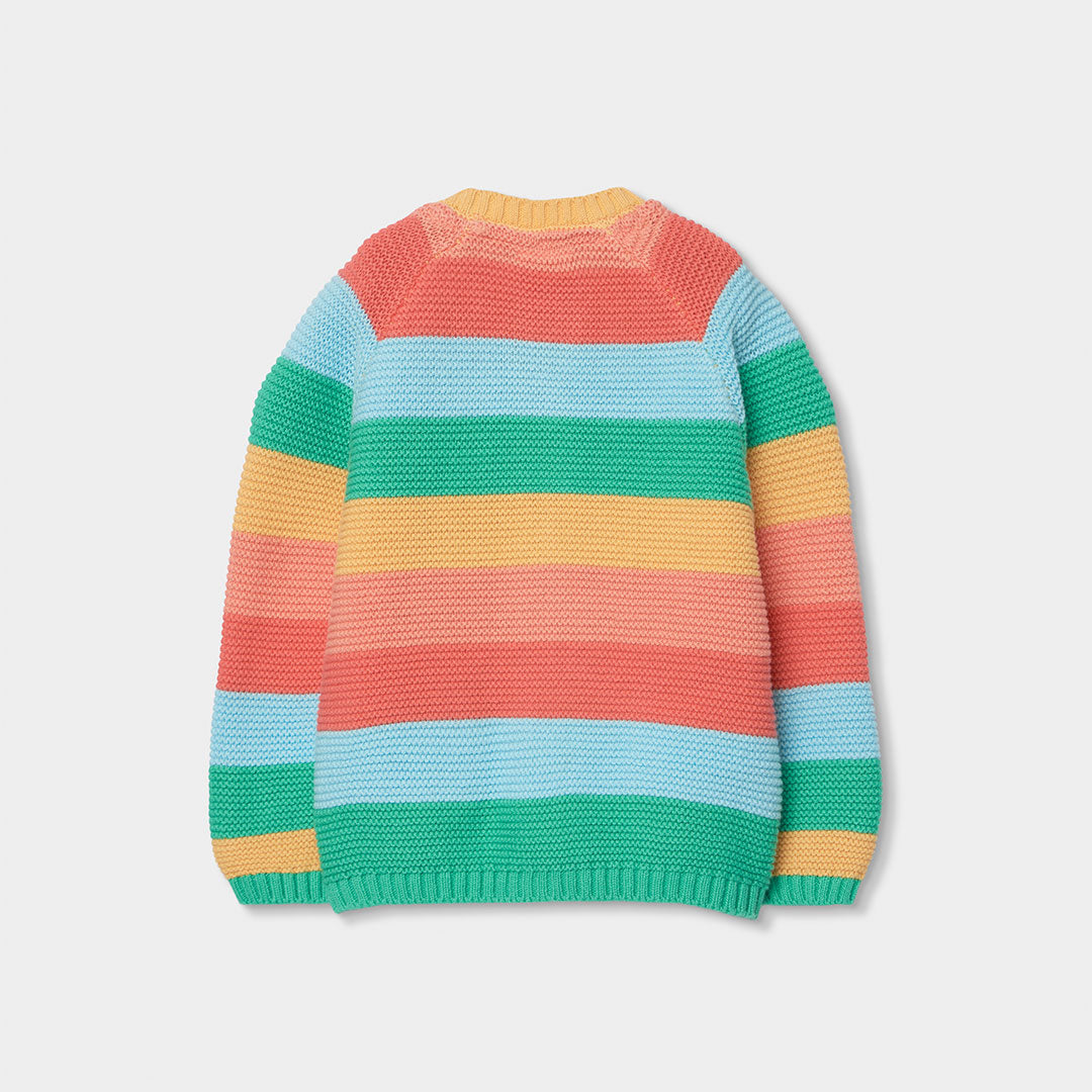 Cardigan maglia righe colorate