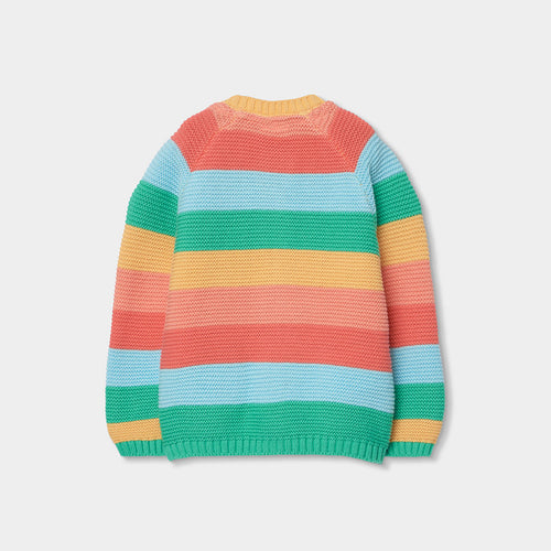 Cardigan maglia righe colorate