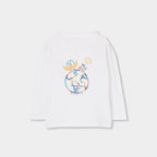 T-shirt manica lunga neonata fondo bianco 
