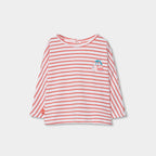 T-shirt manica lunga neonata righe rosse