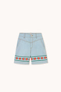 Bermuda jeans con rose