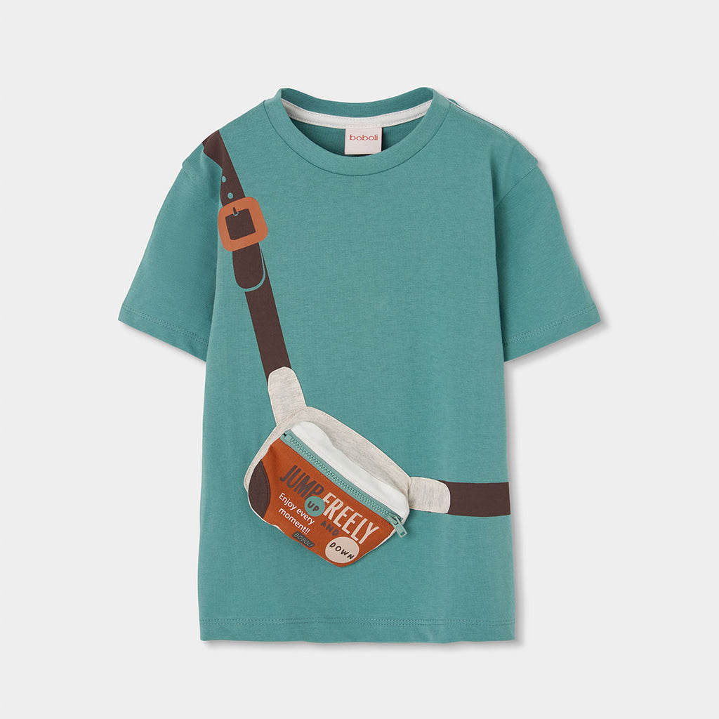 T-shirt mezza manica con marsupio 3D
